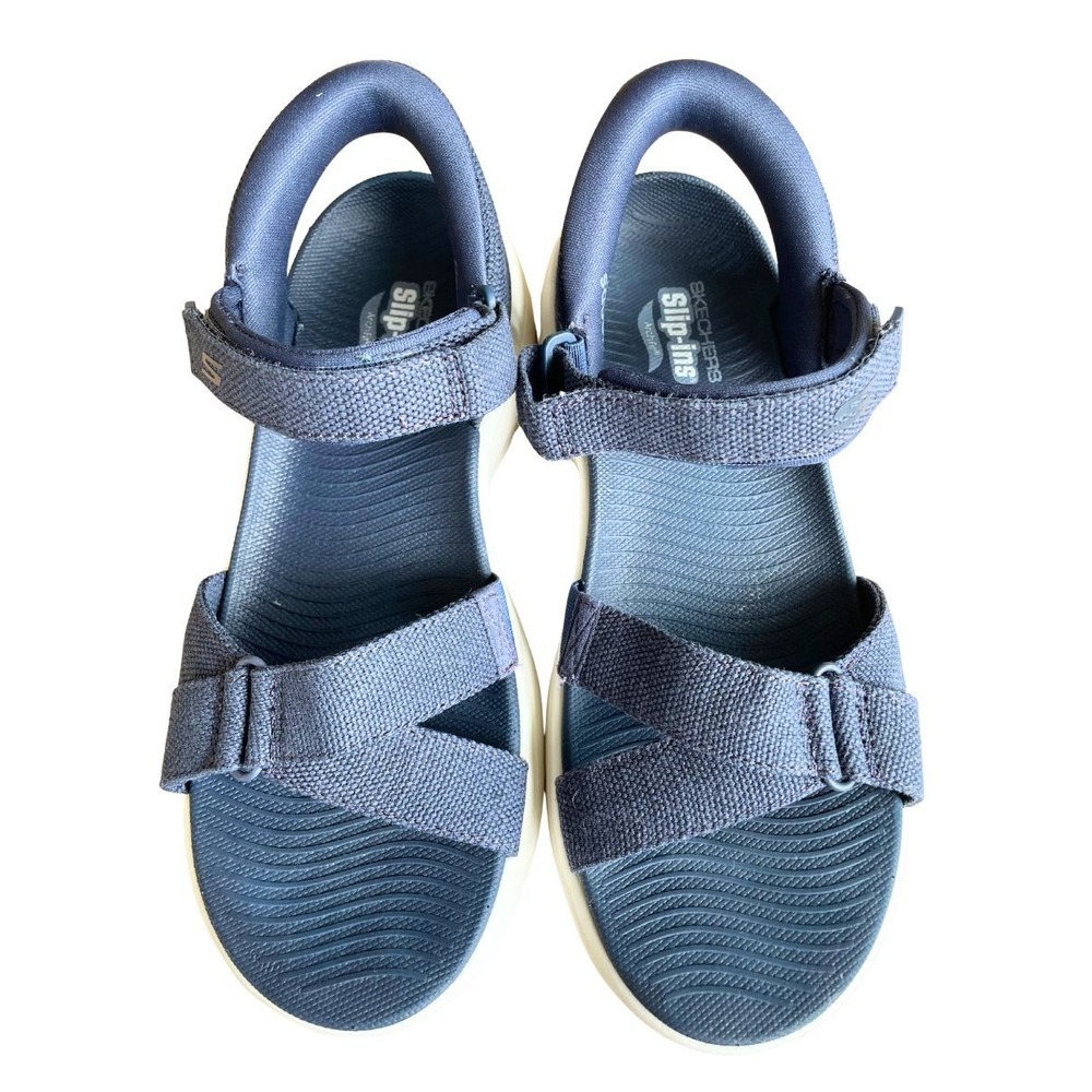 Skechers Slip-ins Arch Fit Sandals Womens 8 Navy Adjustable Strap Comfort 140812